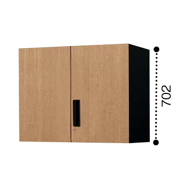 コクヨ エディア 両開き扉 上置き書庫　木目タイプ 本体色ブラック BWU-SU38SE6CDP2/BWU-SU38SE6CDG5