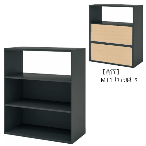 コクヨ エディア フリーパネル 3段 ブラック 中下段 木目 BWU-WKAB59E6C