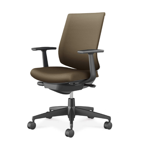 コクヨ ウィザード4チェア ローバック T型肘 樹脂脚(ブラック) 布張り C06-B112CW/C06-B112CU