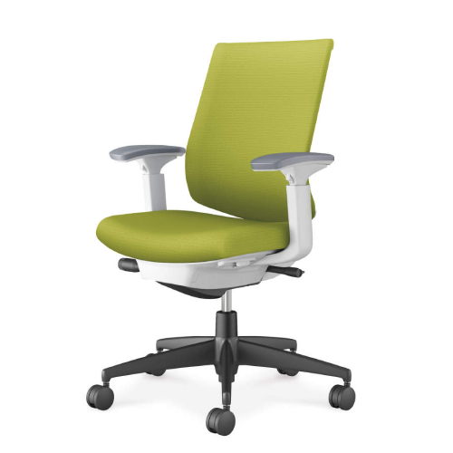 コクヨ ウィザード4チェア ローバック 可動肘 樹脂脚(ブラック) 布張り C06-B132CW/C06-B132CU-