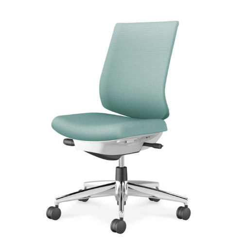 コクヨ ウィザード4チェア ローバック 肘なし アルミポリッシュ脚 布張り C06-P102CW/C06-P102CU