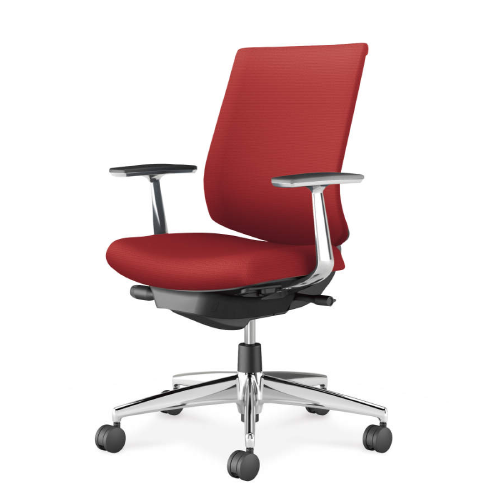 コクヨ ウィザード4チェア ローバック アルミ肘 アルミポリッシュ脚 布張り C06-P122CW/C06-P122CU