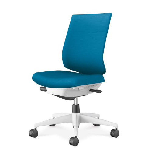 コクヨ ウィザード4チェア ローバック 肘なし 樹脂脚(ホワイト) 布張り C06-W102CW-E1