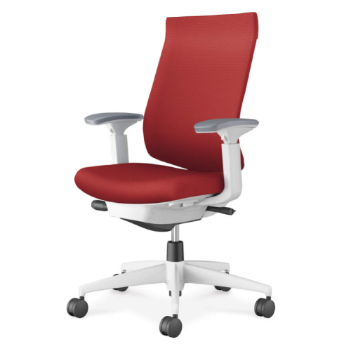 コクヨ ウィザード4チェア ハイバック 可動肘 樹脂脚(ホワイト) 布張り C06-W232CW-E1