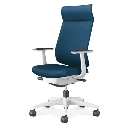 コクヨ ウィザード4チェア アディショナルバック T型肘 樹脂脚(ホワイト) 布張り C06-W412CW-E1