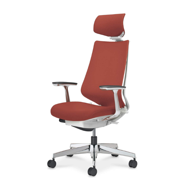 コクヨ デュオラ2チェア クッションタイプ アルミポリッシュ脚 ヘッドレスト付きタイプ アルミ肘 C08-P320CW/C08-P320CU