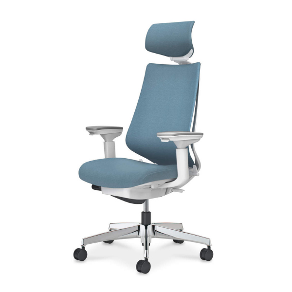 コクヨ　デュオラ2チェア クッションタイプ アルミポリッシュ脚 ヘッドレスト付きタイプ 可動肘 C08-P330CW/C08-P330CU