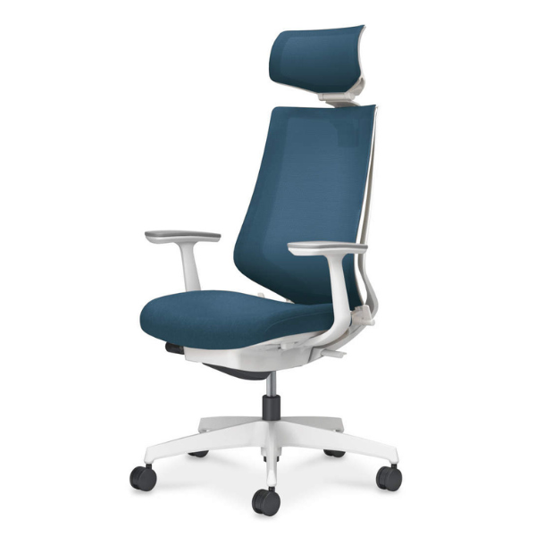 コクヨ デュオラ2チェア ヘッドレスト付きタイプ T型肘 ランバーサポートなし 樹脂脚 ホワイト C08-W310MW-W