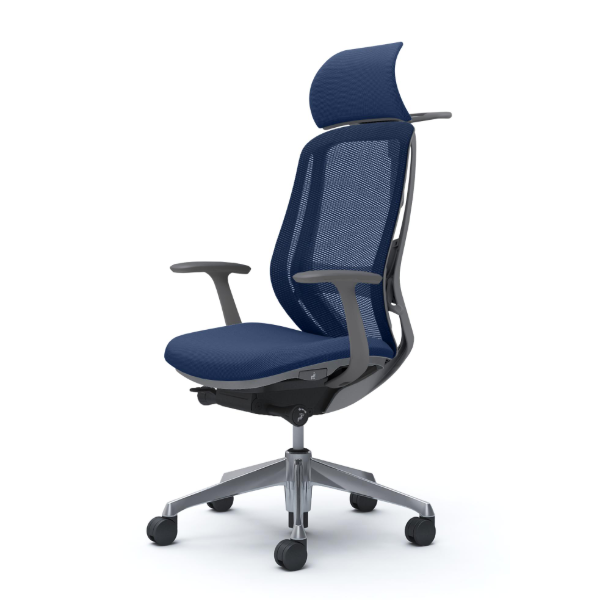 オカムラ シルフィーチェア エクストラハイバック 固定ヘッドレスト メッシュ デザインアーム ポリッシュ脚 C64BBE-FM3A