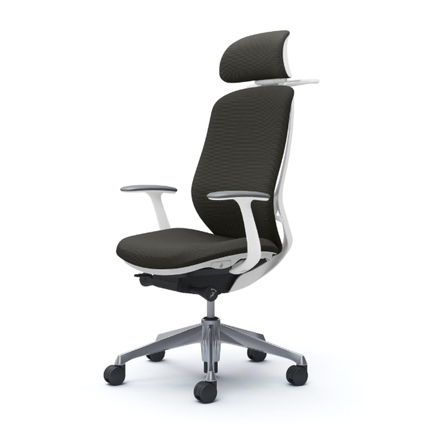 オカムラ シルフィーチェア エクストラハイバック 可動ヘッドレスト クッション (プレーン) デザインアーム ポリッシュ脚 C64HBW-FSJ4