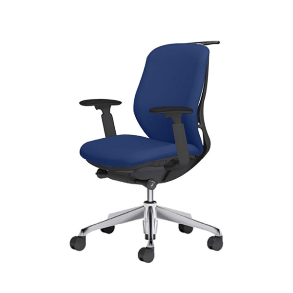 オカムラ シルフィーチェア ローバック 防炎クロス(布) アジャストアーム ハンガー付 ポリッシュ脚 C684BR-F3Z6