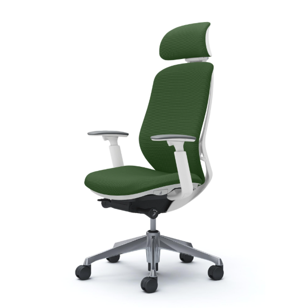 オカムラ シルフィーチェア エクストラハイバック 可動ヘッドレスト クッション (プレーン) アジャストアーム ポリッシュ脚 C68GBW-FSG5