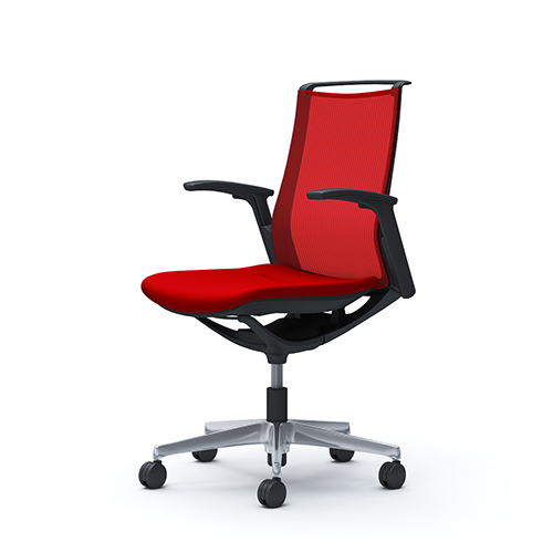 オカムラ モードチェア ミドルバック アジャストアーム 樹脂フレーム 5本脚/メッシュタイプ.プレーン CA91BR-FK/CA91BW-FK