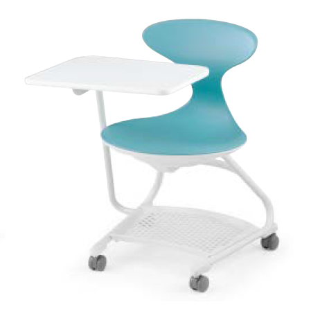 コクヨ キャンパスアップ ミーティングチェア 肘なしチェアー カンチレバー脚タイプ（前傾なし・メモ台付き） 荷物トレー付 CAC-2002E1ST