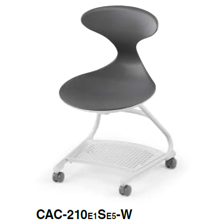 コクヨ キャンパスアップ ミーティングチェア 肘なしチェアー カンチレバー脚タイプ（前傾あり） 荷物トレー付 CAC-210E1S