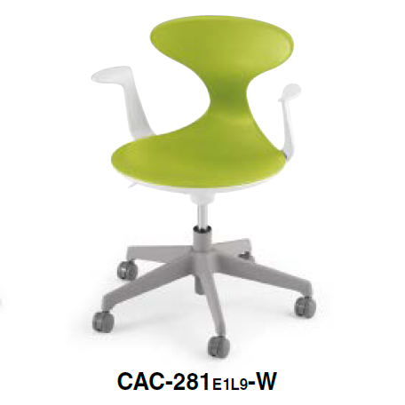 コクヨ キャンパスアップ ミーティングチェア 肘付き ミーティングチェアー 回転脚タイプ CAC-281E1