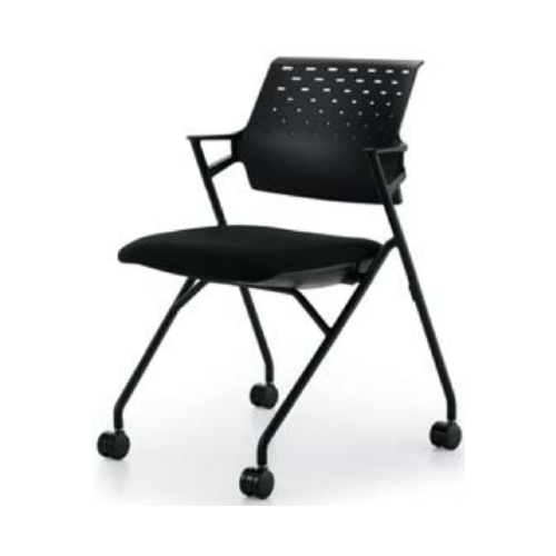 コクヨ ミーティングチェア ピエガ(Piega)チェア 背樹脂タイプ 肘つきチェア ブラック塗装脚 キャスター付 CK-720BE6