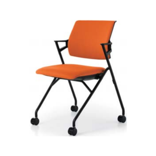 コクヨ ミーティングチェア ピエガ(Piega)チェア 背クッションタイプ 肘つきチェア ブラック塗装脚 キャスター付 CK-722BE6