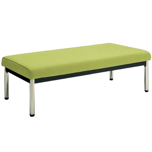 コクヨ ロビーチェアー 150シリーズ 丸パイプ脚タイプ 2人掛け 背なし ステンレス脚 W1200×D600×H380 CN-154B