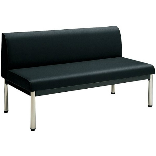 コクヨ ロビーチェアー 150シリーズ 丸パイプ脚タイプ 2人掛け ローバック ステンレス脚 W1200×D600×H670 CN-154