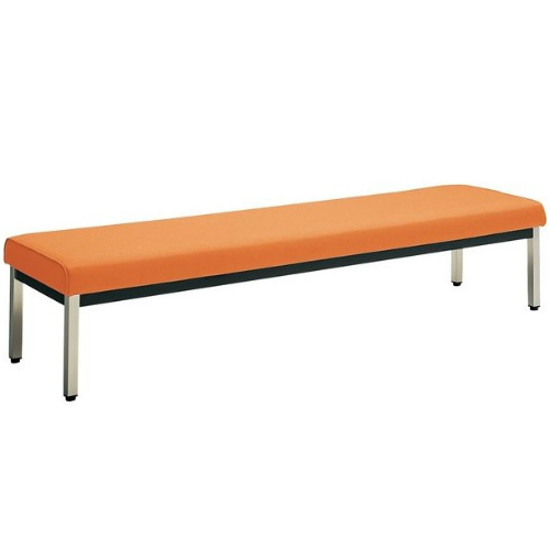 コクヨ ロビーチェアー 150シリーズ 角パイプ脚タイプ 3人掛け 背なし ステンレス脚 W1800×D4600×H380 CN-157B