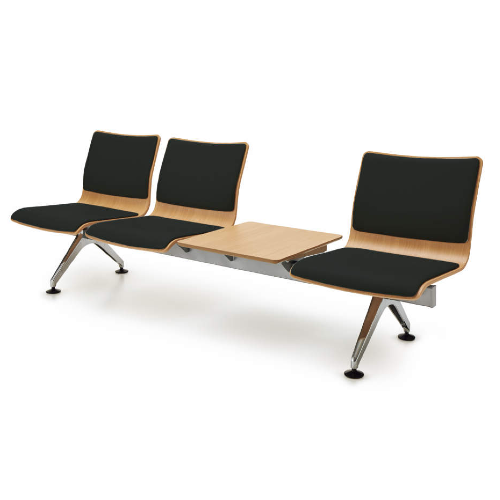 コクヨ 7700シリーズ ロビーチェアー 3人用テーブル付 エコPVCレザー張り W2270×D648×H785 CN-7704TVZ