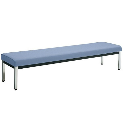 コクヨ ロビーチェアー 150シリーズ 角パイプ脚タイプ 3人掛け 背なし メッキ脚 W1800×D460×H380 CN-M157B