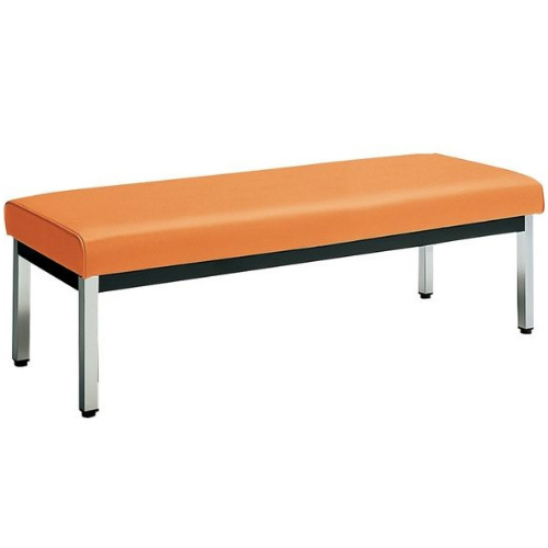 コクヨ ロビーチェアー 150シリーズ 角パイプ脚タイプ 2人掛け 背なし メッキ脚 W1200×D460×H380 CN-M1591B