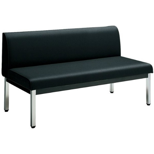 コクヨ ロビーチェアー 150シリーズ 角パイプ脚タイプ 2人掛け ローバック メッキ脚 W1200×D600×H670 CN-M159