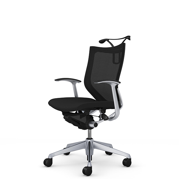 オカムラ バロンチェア ローバック デザイン肘 シルバー枠 座クッション ハンガー付 CP44DR-F/CP44DW-F