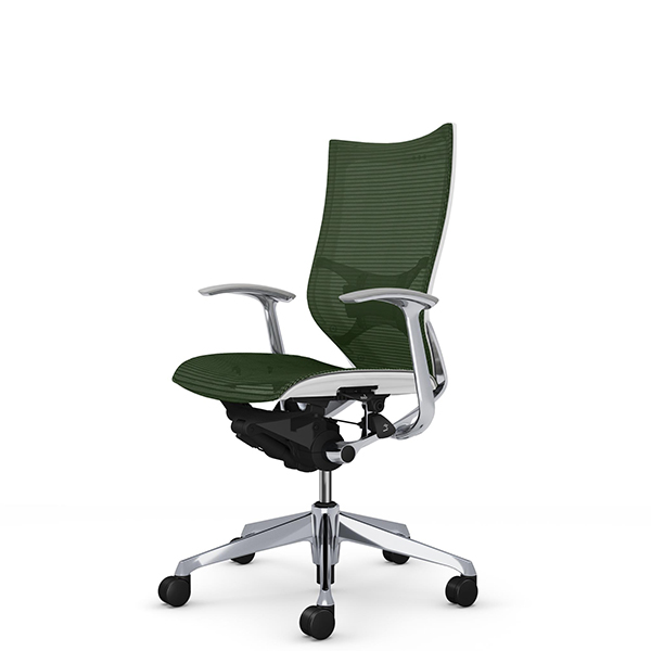 オカムラ バロンチェア ハイバック デザイン肘 ポリッシュ枠 座メッシュ ランバーサポート付 CP45AS-F/CP45AZ-F