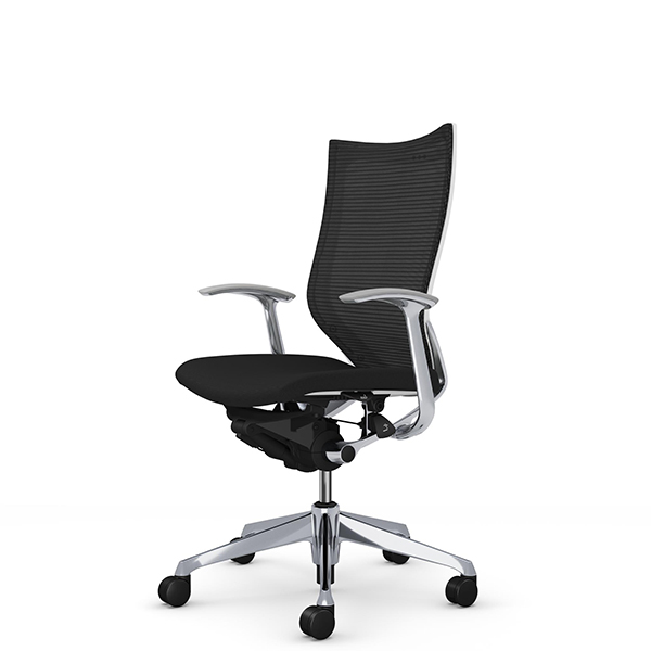 オカムラ バロンチェア ハイバック デザイン肘 シルバー枠 座クッション ランバーサポート付 ハンガー付 CP46DS-F/CP46DZ-F