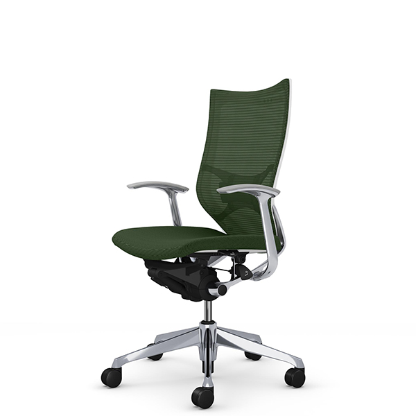 オカムラ バロンチェア ハイバック デザイン肘 ポリッシュ枠 座クッション ランバーサポート付 CP45BS-F/CP45BZ-F