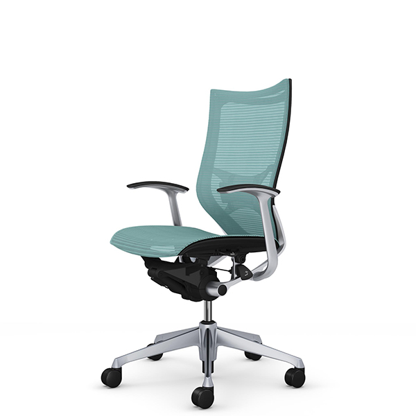 オカムラ バロンチェア ハイバック デザイン肘 シルバー枠 座メッシュ ランバーサポート付 CP45CS-F/CP45CZ-F