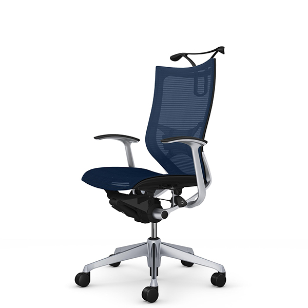 オカムラ バロンチェア ハイバック デザイン肘 シルバー枠 座メッシュ ランバーサポート付 ハンガー付 CP46CS-F/CP46CZ-F