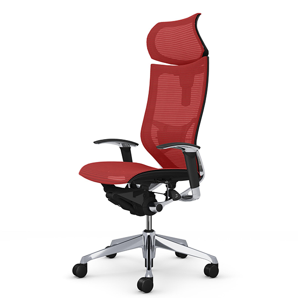 オカムラ バロンチェア エクストラハイバック 可動ヘッドレスト アジャスト肘 ポリッシュ枠 座メッシュ ランバー CP81AS/CP81AZ