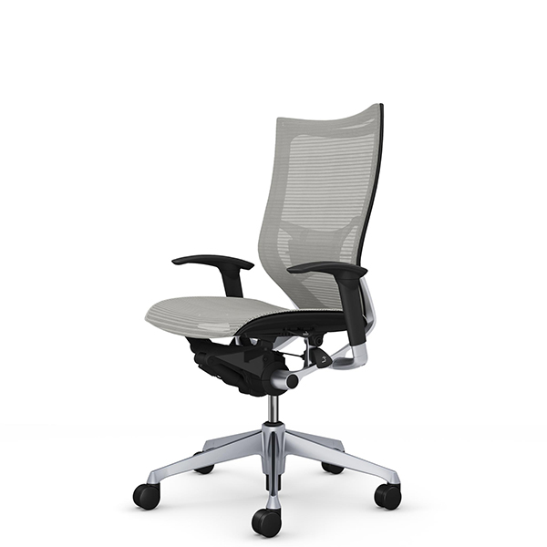 オカムラ バロンチェア ハイバック アジャスト肘 シルバー枠 座メッシュ ランバーサポート付 CP85CS-F/CP85CZ-F