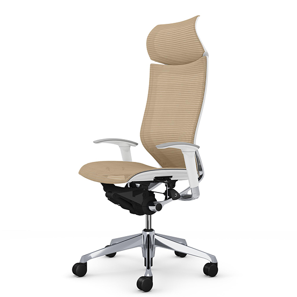 オカムラ バロンチェア エクストラハイバック 固定ヘッドレスト アジャスト肘 ポリッシュ枠 座メッシュ CP87AR-F/CP87AW-F