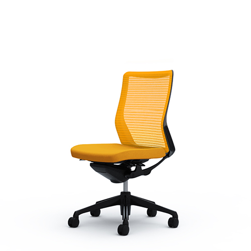 オカムラ コーラルチェア メッシュ ミドルバック ブラック体 ブラック枠 ハンガー無 ランバー有 肘無し CQ31MS-FS