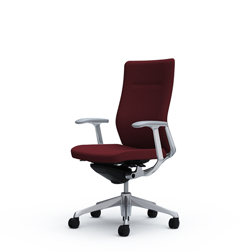 オカムラ コーラルチェア クッション ハイバック ホワイト体 ポリッシュ枠 ハンガー無 ランバー無 デザイン肘 CQ47BW-FS