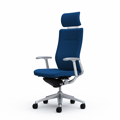 オカムラ コーラルチェア クッション エクストラ背 ホワイト体 ポリッシュ枠 ハンガー無 ランバー付 デザイン肘 CQ4CBZ-FS