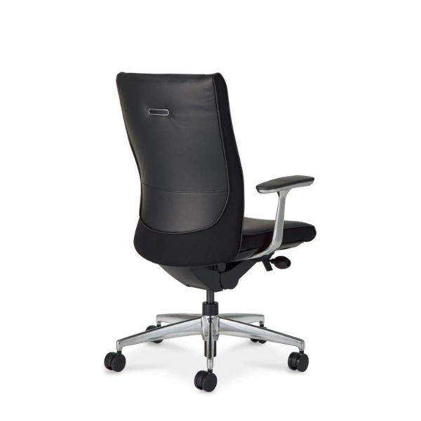 コクヨ プントチェア 革張り ハイバック アルミ肘 ランバー無 CR-GA2447F6L7E6-W/CR-GA2447F6L7E6-V