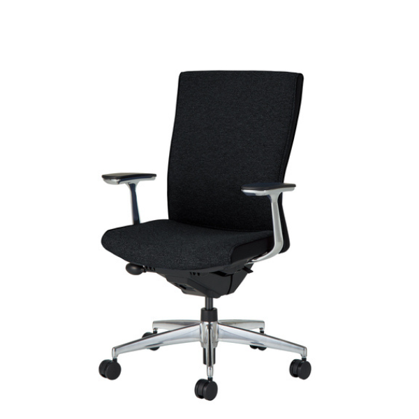 コクヨ プントチェア 布張りタイプ ハイバック アルミ肘 ランバー付 CR-GA2467F6KA