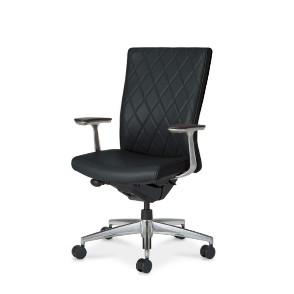 コクヨ プントチェア キルティングタイプ ハイバック アルミ肘 ランバー付 CR-GA2467F6VZ