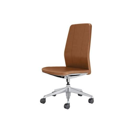 オカムラ クラフティーシリーズ クラフティーチェア ハイバック ポリッシュフレーム 肘なし 革張り CR37BB-P