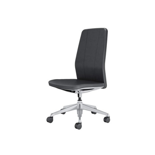 オカムラ クラフティーシリーズ クラフティーチェア ハイバック ポリッシュフレーム 肘なし 革張り CR37BH-P