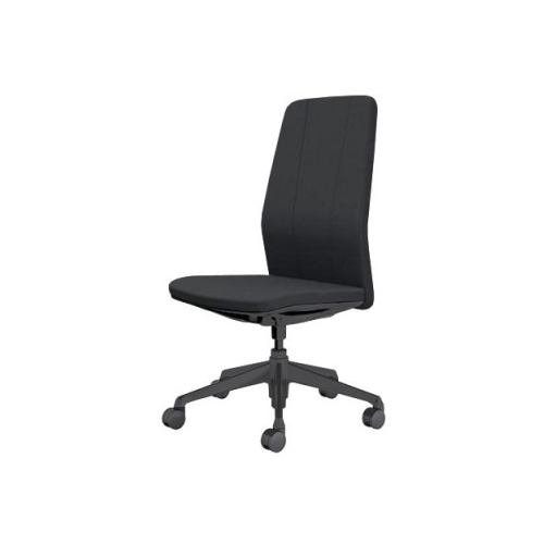 オカムラ クラフティーシリーズ クラフティーチェア ハイバック ブラックフレーム 肘なし 布張り CR37MD-FW