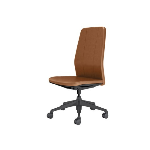 オカムラ クラフティーシリーズ クラフティーチェア ハイバック ブラックフレーム 肘なし 革張り CR37ME-P