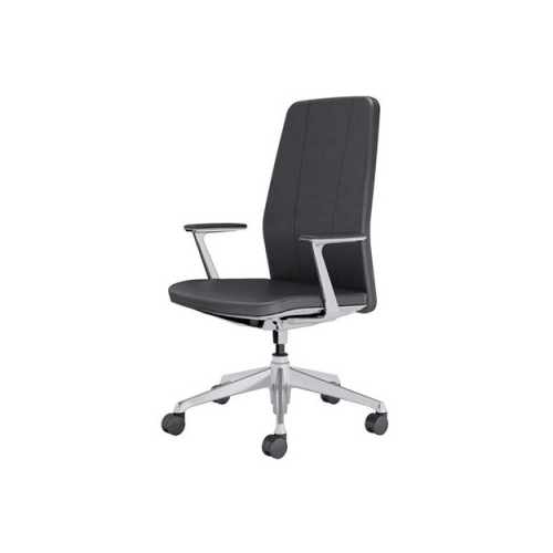 オカムラ クラフティーシリーズ クラフティーチェア ハイバック ポリッシュフレーム デザインアーム 革張り CR47BF-P