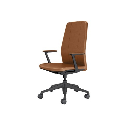 オカムラ クラフティーシリーズ クラフティーチェア ハイバック ブラックフレーム デザインアーム 革張り CR47MG-P